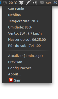 Indicador de Clima no Ubuntu 11.04