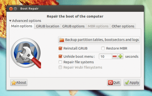 Boot Repair no Ubuntu